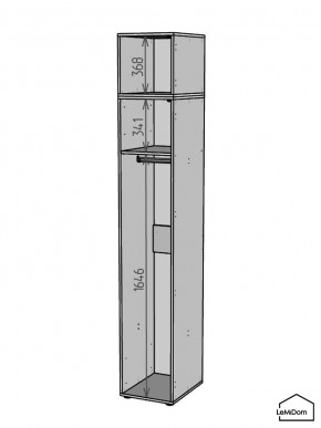 Шкаф с антресолью Linnea MHR-1A-1 2450х400х510 (ДВ-М 11.1.25) в Александровском - alexsandrovskoe.ok-mebel.com | фото 3
