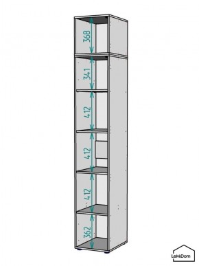 Шкаф с антресолью Linnea MHR-1A-2 2450х400х510 (ДВ-М 11.1.25) в Александровском - alexsandrovskoe.ok-mebel.com | фото 3