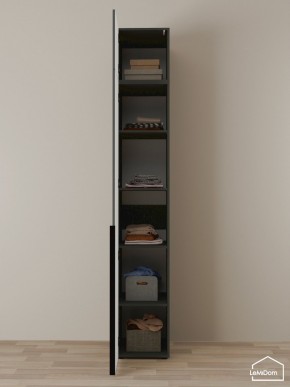 Шкаф с антресолью Linnea MHR-1A-2 2450х400х510 (Графит-М 11.1.25) в Александровском - alexsandrovskoe.ok-mebel.com | фото 4