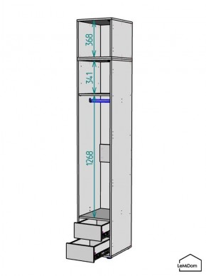 Шкаф с антресолью Linnea MHR-1A-3 2450х400х510 (ДВ-М 11.1.25) в Александровском - alexsandrovskoe.ok-mebel.com | фото 3
