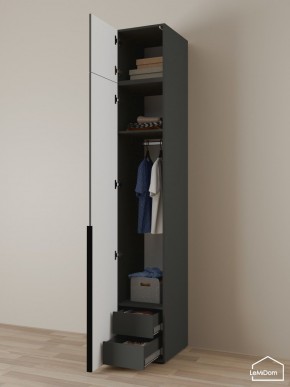 Шкаф с антресолью Linnea MHR-1A-3 2450х400х510 (Графит-М 11.1.25) в Александровском - alexsandrovskoe.ok-mebel.com | фото 5