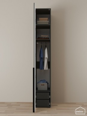 Шкаф с антресолью Linnea MHR-1A-3 2450х400х510 (Графит-М 11.1.25) в Александровском - alexsandrovskoe.ok-mebel.com | фото 6