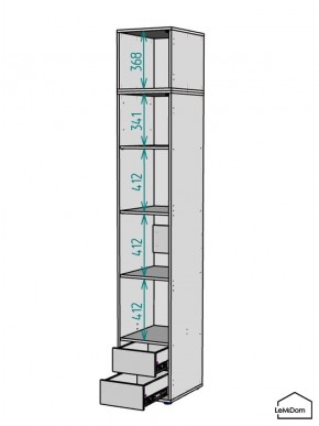 Шкаф с антресолью Linnea MHR-1A-4 2450х400х510 (Белый-М 11.1.2) в Александровском - alexsandrovskoe.ok-mebel.com | фото 3