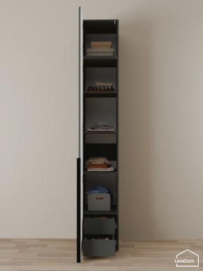 Шкаф с антресолью Linnea MHR-1A-4 2450х400х510 (Графит-М 11.1.25) в Александровском - alexsandrovskoe.ok-mebel.com | фото 4