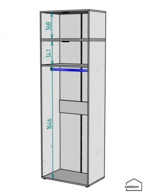 Шкаф с антресолью Linnea MHR-2A-1 2450х800х510 (Графит-М 11.1.25) в Александровском - alexsandrovskoe.ok-mebel.com | фото 3