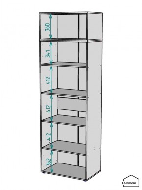 Шкаф с антресолью Linnea MHR-2A-2 2450х800х510 (ДВ-М 11.1.25) в Александровском - alexsandrovskoe.ok-mebel.com | фото 3