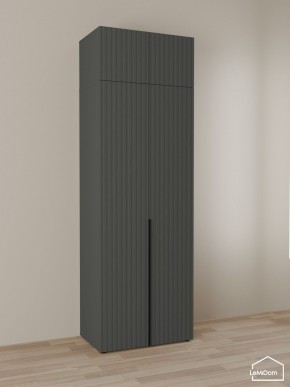 Шкаф с антресолью Linnea MHR-2A-2 2450х800х510 (Графит-М 11.1.25) в Александровском - alexsandrovskoe.ok-mebel.com | фото
