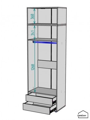 Шкаф с антресолью Linnea MHR-2A-3 2450х800х510 (ДВ-М 11.1.25) в Александровском - alexsandrovskoe.ok-mebel.com | фото 3