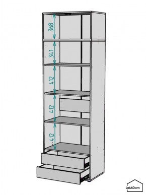 Шкаф с антресолью Linnea MHR-2A-4 2450х800х510 (ДВ-М 11.1.25) в Александровском - alexsandrovskoe.ok-mebel.com | фото 3