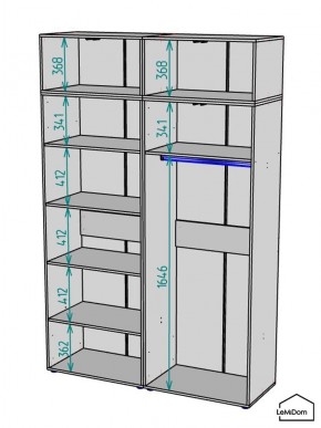 Шкаф с антресолью Linnea MHR-4A-1 2450х1600х510 (ДВ-М 11.1.25) в Александровском - alexsandrovskoe.ok-mebel.com | фото 3