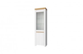 Шкаф с витриной  1V1D, TAURUS, цвет белый/дуб вотан в Александровском - alexsandrovskoe.ok-mebel.com | фото 1