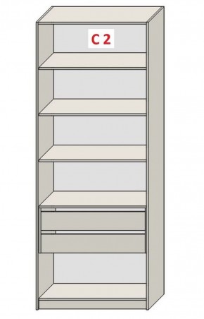 Шкаф СТАНДАРТ С1 без ящика серия "ГЕСТИЯ" (Бело-серый/Дуб Небраска натуральный ) 800*520*2300 в Александровском - alexsandrovskoe.ok-mebel.com | фото 6