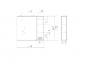 Шкаф-зеркало Cube 75 Эл. Правый Домино (DC5009HZ) в Александровском - alexsandrovskoe.ok-mebel.com | фото 3