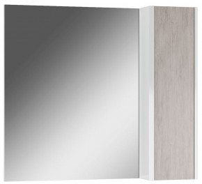 Шкаф-зеркало Uno 80 Дуб серый левый/правый Домино (DU1504HZ) в Александровском - alexsandrovskoe.ok-mebel.com | фото 1