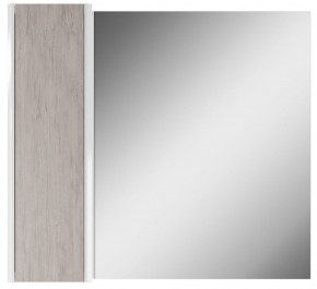 Шкаф-зеркало Uno 80 Дуб серый левый/правый Домино (DU1504HZ) в Александровском - alexsandrovskoe.ok-mebel.com | фото 2