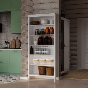 Стеллаж 00 Кантри, массив сосны, цвет белый в Александровском - alexsandrovskoe.ok-mebel.com | фото 4