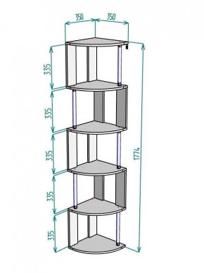 Стеллаж Maria S113-MA (Графит) в Александровском - alexsandrovskoe.ok-mebel.com | фото 3