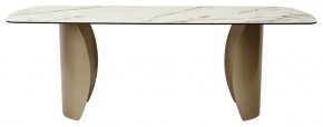 Стол BRONTE 220 KL-188 Контрастный мрамор матовый, итальянская керамика/ Шампань, ®DISAUR в Александровском - alexsandrovskoe.ok-mebel.com | фото 2
