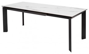 Стол CREMONA 140 HIGH GLOSS STATUARIO Белый мрамор глянцевый, керамика/ черный каркас, ®DISAUR в Александровском - alexsandrovskoe.ok-mebel.com | фото 2