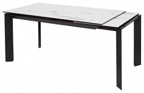 Стол CREMONA 140 HIGH GLOSS STATUARIO Белый мрамор глянцевый, керамика/ черный каркас, ®DISAUR в Александровском - alexsandrovskoe.ok-mebel.com | фото 3