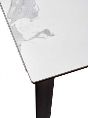 Стол CREMONA 140 HIGH GLOSS STATUARIO Белый мрамор глянцевый, керамика/ черный каркас, ®DISAUR в Александровском - alexsandrovskoe.ok-mebel.com | фото 4