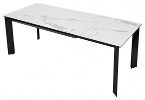 Стол CREMONA 140 HIGH GLOSS STATUARIO Белый мрамор глянцевый, керамика/ черный каркас, ®DISAUR в Александровском - alexsandrovskoe.ok-mebel.com | фото 8