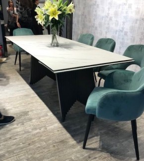 Стол IVAR 180 MARBLES KL-99 Белый мрамор, итальянская керамика/серый, ®DISAUR в Александровском - alexsandrovskoe.ok-mebel.com | фото 6