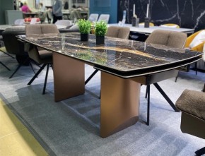 Стол ПУАНТО 200 TITANIUM LAWA NERO, керамика / МЕДЬ каркас М-City в Александровском - alexsandrovskoe.ok-mebel.com | фото 2