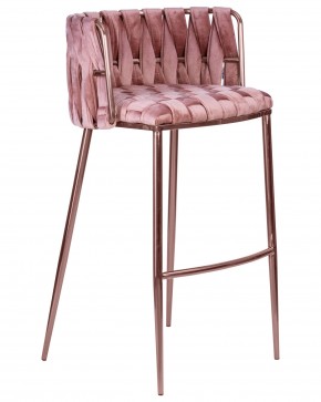 Стул барный DOBRIN EMMA ROSE GOLD, розовый велюр (VF-10) в Александровском - alexsandrovskoe.ok-mebel.com | фото 2