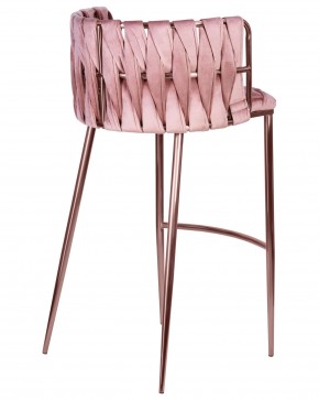 Стул барный DOBRIN EMMA ROSE GOLD, розовый велюр (VF-10) в Александровском - alexsandrovskoe.ok-mebel.com | фото 4