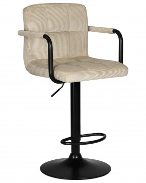 Стул барный DOBRIN KRUGER ARM BLACK, бежевый вельвет (LAR-E2041-04) в Александровском - alexsandrovskoe.ok-mebel.com | фото