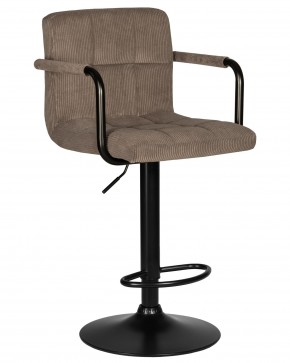 Стул барный DOBRIN KRUGER ARM BLACK, какао вельвет (LAR-E2041-05) в Александровском - alexsandrovskoe.ok-mebel.com | фото