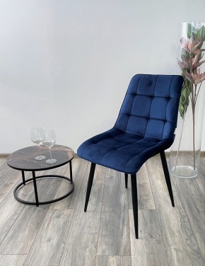 Стул CHIC BLUVEL-86 NAVY BLUE / черный каркас М-City в Александровском - alexsandrovskoe.ok-mebel.com | фото 3