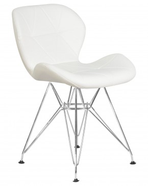 Стул обеденный DOBRIN BUTTERFLY CHROME, ножки хром, цвет белый в Александровском - alexsandrovskoe.ok-mebel.com | фото 2