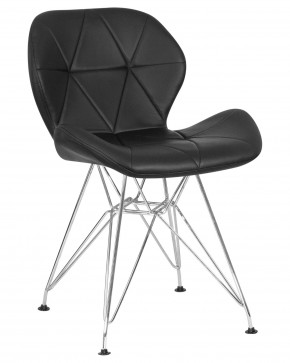 Стул обеденный DOBRIN BUTTERFLY CHROME, ножки хром, цвет чёрный в Александровском - alexsandrovskoe.ok-mebel.com | фото