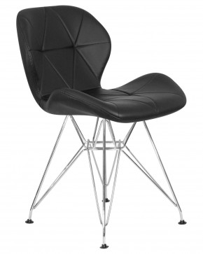 Стул обеденный DOBRIN BUTTERFLY CHROME, ножки хром, цвет чёрный в Александровском - alexsandrovskoe.ok-mebel.com | фото 2