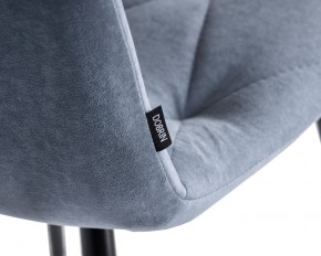 Стул обеденный DOBRIN CHILLY ROMBO, Серо-голубой Simple 26, основание черное в Александровском - alexsandrovskoe.ok-mebel.com | фото 7