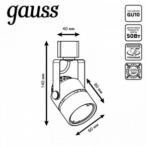 Светильник на штанге Gauss Track Light TR003 в Александровском - alexsandrovskoe.ok-mebel.com | фото 6