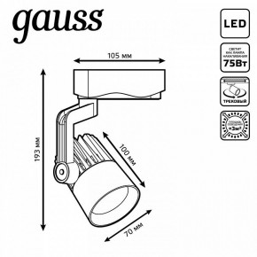Светильник на штанге Gauss Track Light TR061 в Александровском - alexsandrovskoe.ok-mebel.com | фото 6