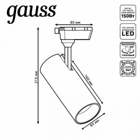 Светильник на штанге Gauss Track Light TR062 в Александровском - alexsandrovskoe.ok-mebel.com | фото 5