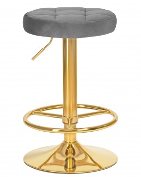 Табурет барный DOBRIN BRUNO GOLD, серый велюр (MJ9-75) в Александровском - alexsandrovskoe.ok-mebel.com | фото