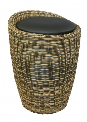 Табурет с местом для хранения LM-1100Rattan, чёрный в Александровском - alexsandrovskoe.ok-mebel.com | фото