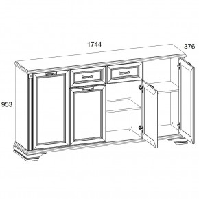 Тумба 4D1S, MONAKO, цвет Сосна винтаж/дуб анкона в Александровском - alexsandrovskoe.ok-mebel.com | фото 2