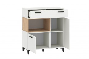 Тумба НМ 013.80 "Bergen" (Белый/Дуб бунратти) в Александровском - alexsandrovskoe.ok-mebel.com | фото 2
