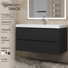 Тумба под раковину Uperwood Tanos 100 см, подвесная, черная матовая в Александровском - alexsandrovskoe.ok-mebel.com | фото 3
