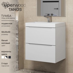 Тумба под раковину Uperwood Tanos 50 см, подвесная, белая матовая в Александровском - alexsandrovskoe.ok-mebel.com | фото 6