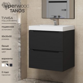 Тумба под раковину Uperwood Tanos 50 см, подвесная, черная матовая в Александровском - alexsandrovskoe.ok-mebel.com | фото 4
