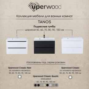 Тумба под раковину Uperwood Tanos 70 см, подвесная, белая/графит в Александровском - alexsandrovskoe.ok-mebel.com | фото 10