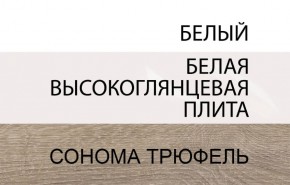 Тумба прикроватная 2S/TYP 96, LINATE ,цвет белый/сонома трюфель в Александровском - alexsandrovskoe.ok-mebel.com | фото 1