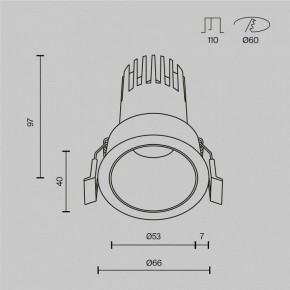 Встраиваемый светильник Maytoni Dip DL116-10W-2.7K-B в Александровском - alexsandrovskoe.ok-mebel.com | фото 10